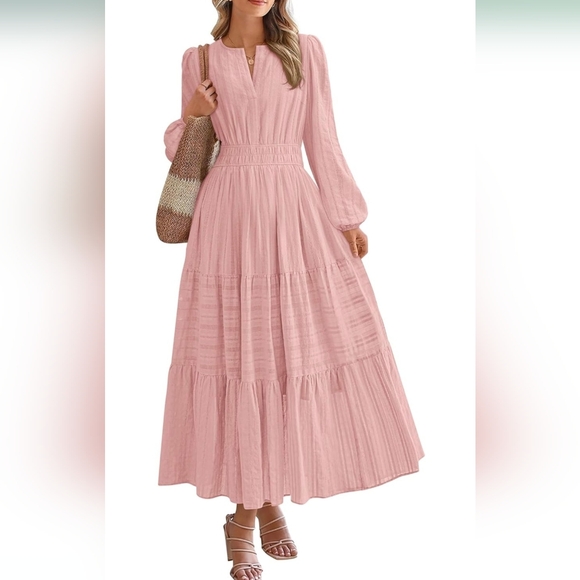 BTFBM Dresses & Skirts - Bohemien Long Sleeve Pink Maxi Dress